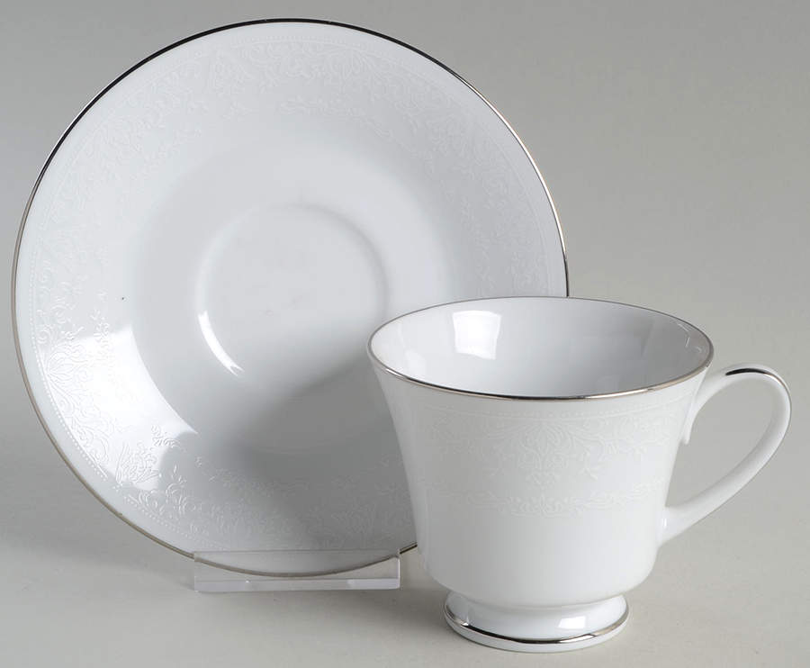 Enchanted Lace Footed Cup & Saucer Set by Noritake-1