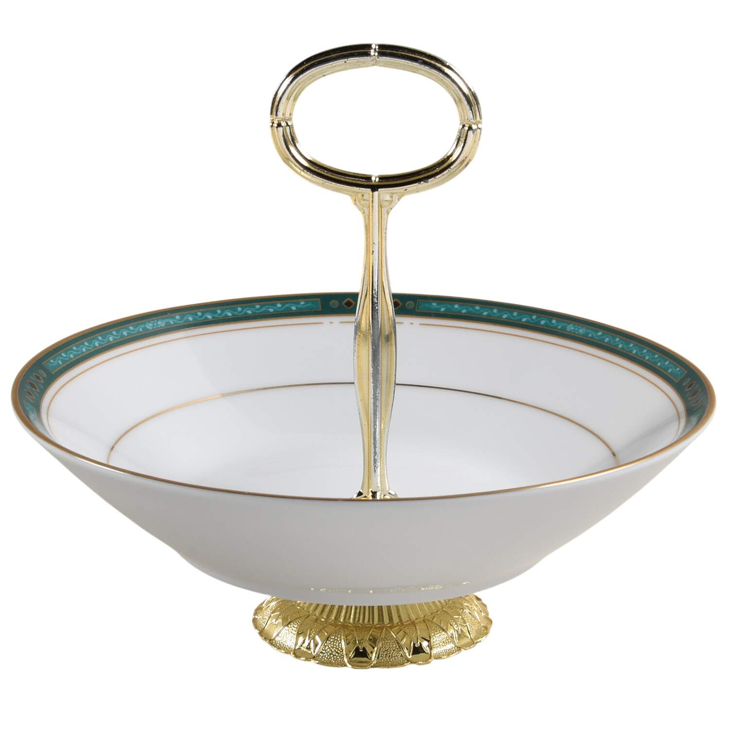 Greens Court 6"-7" Handled Footed Nut Dish HC by Noritake-1