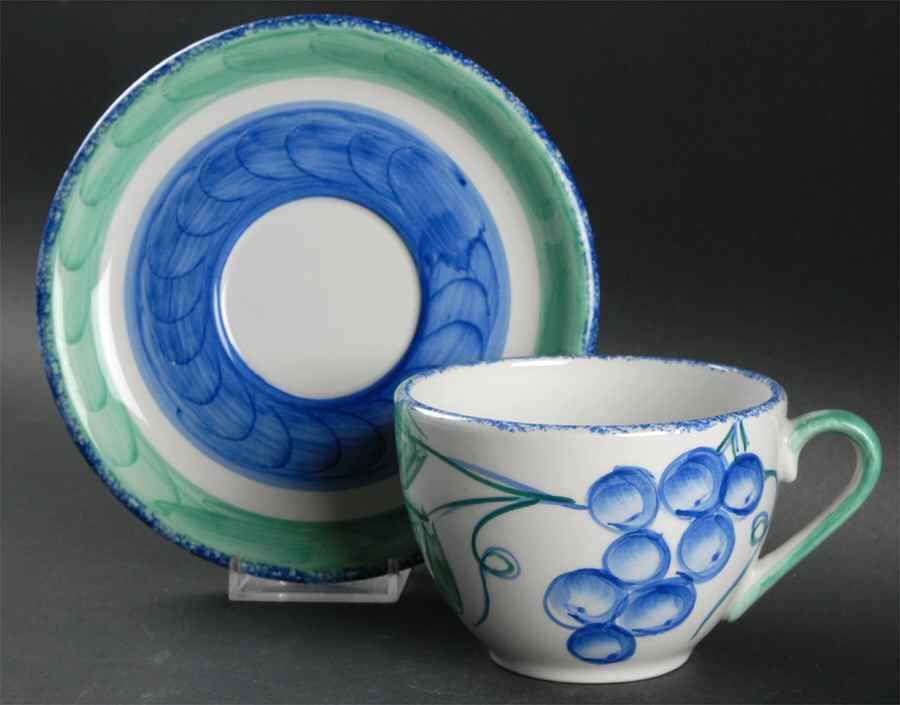 Moonlight  Flat Cup & Saucer Set by Nancy Calhoun-1