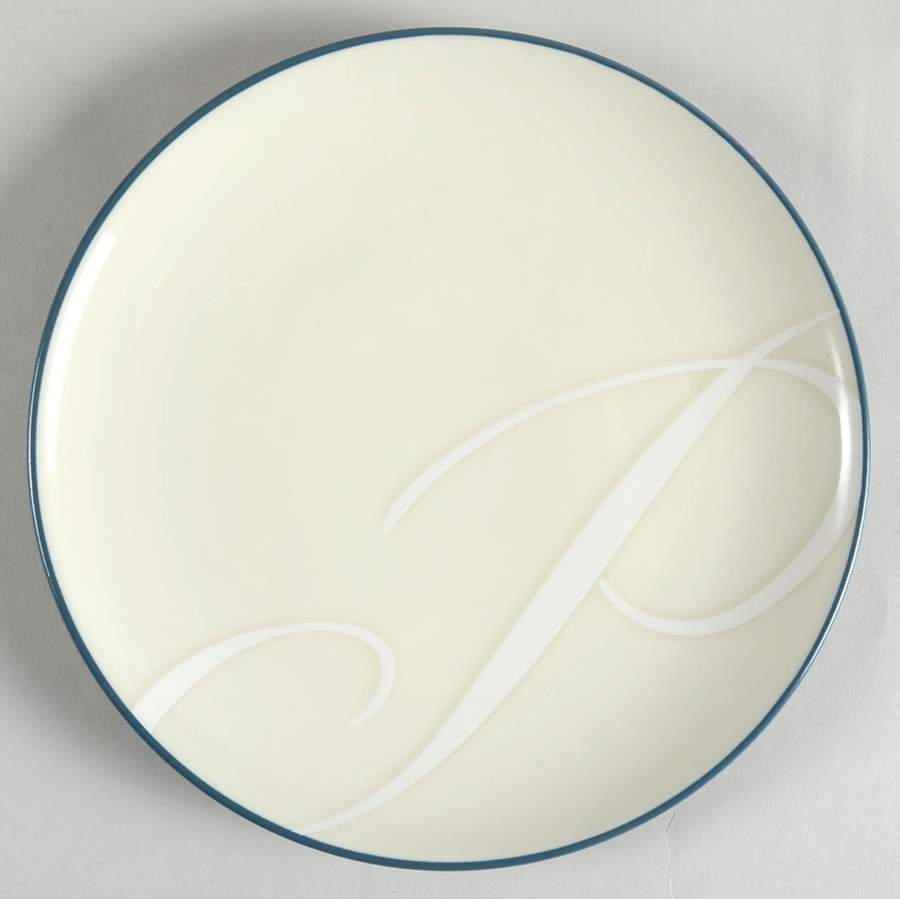 Colorwave Blue Accent Salad Plate Mono "P" by Noritake-1