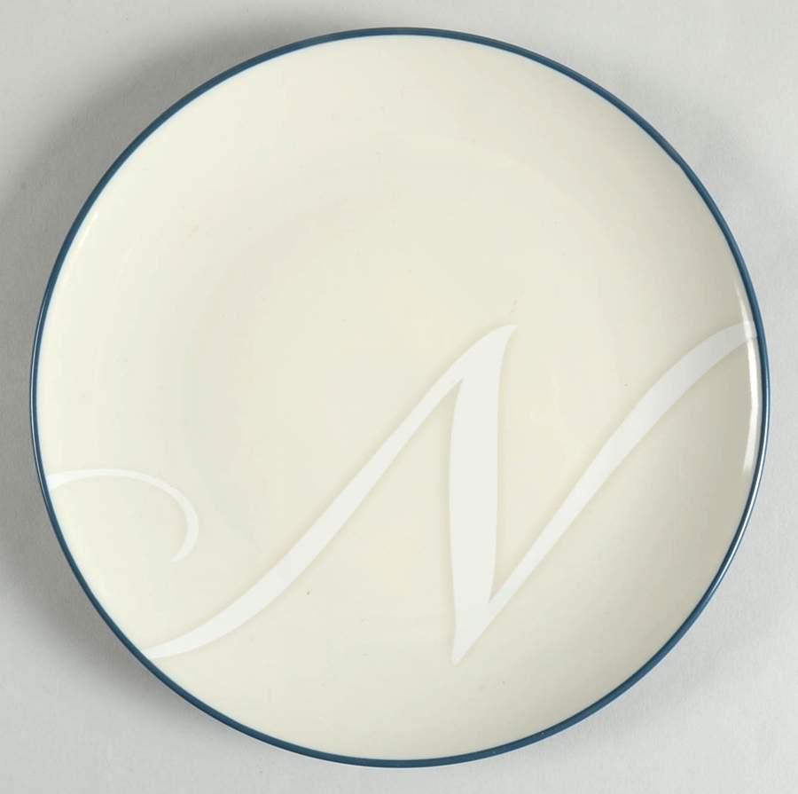 Colorwave Blue Accent Salad Plate Mono "N" by Noritake-1