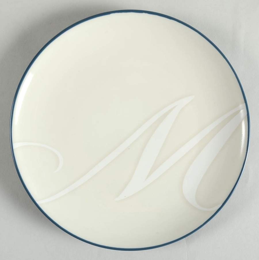 Colorwave Blue Accent Salad Plate Mono "M" by Noritake-1
