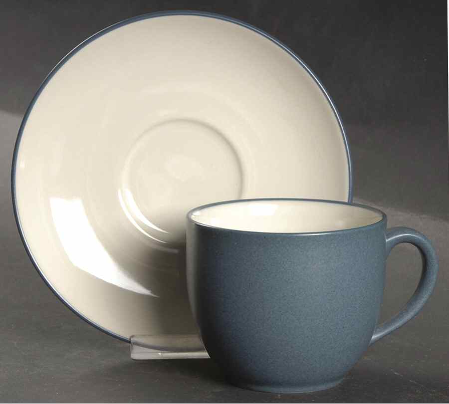 Colorwave Blue Flat Cup & Saucer Set by Noritake-1