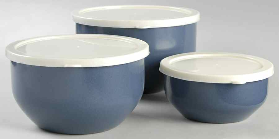 Colorwave Blue 3 Pc Metal Bowl W/Plastic Lids(5 3/4",6 7/8"&7 3/4 by Noritake-1