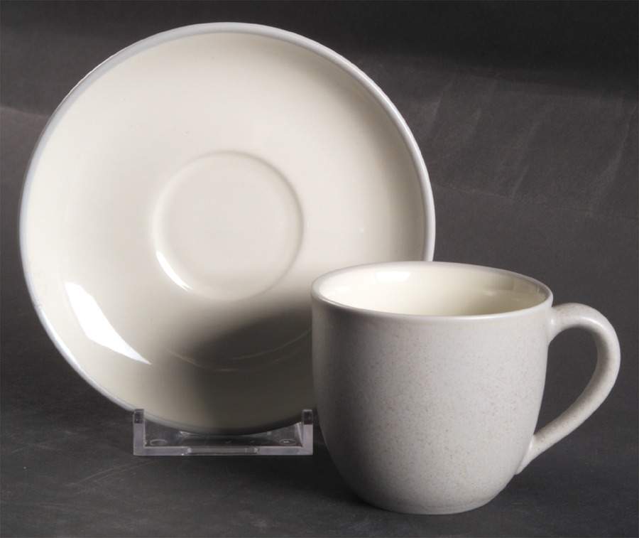 Colorwave Gray Flat Demitasse Cup & Saucer Set by Noritake-1