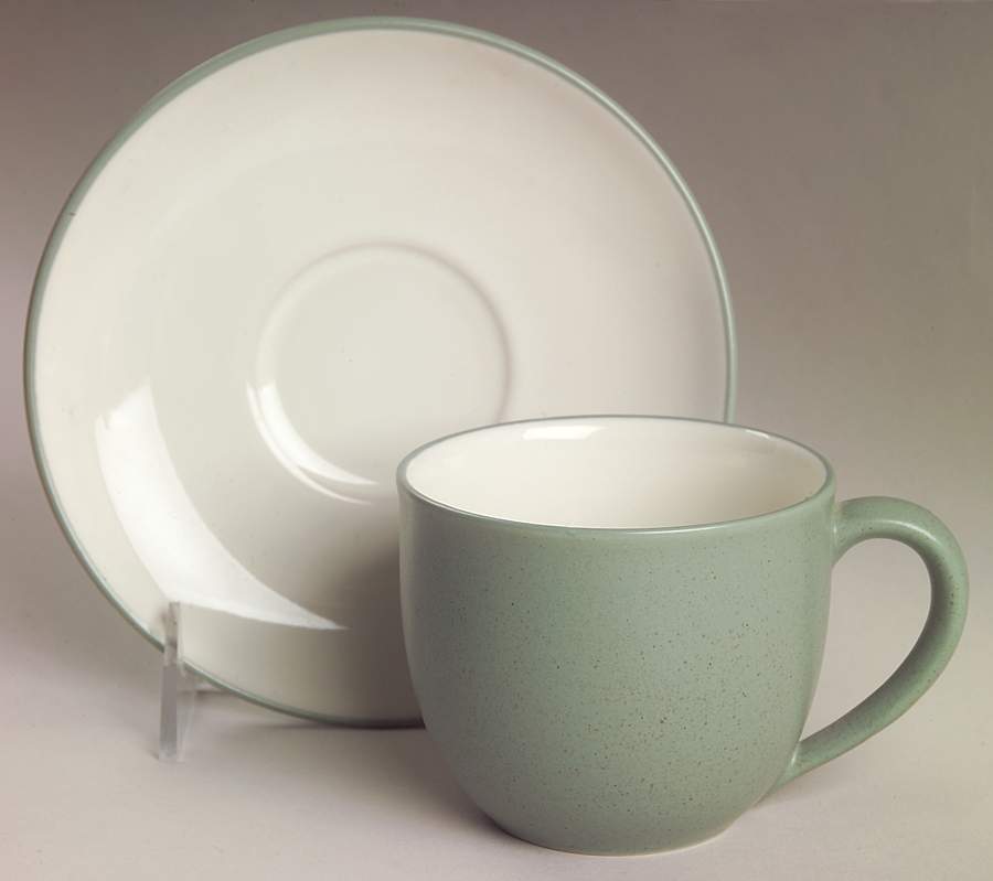 Colorwave Green Flat Cup & Saucer Set by Noritake-1