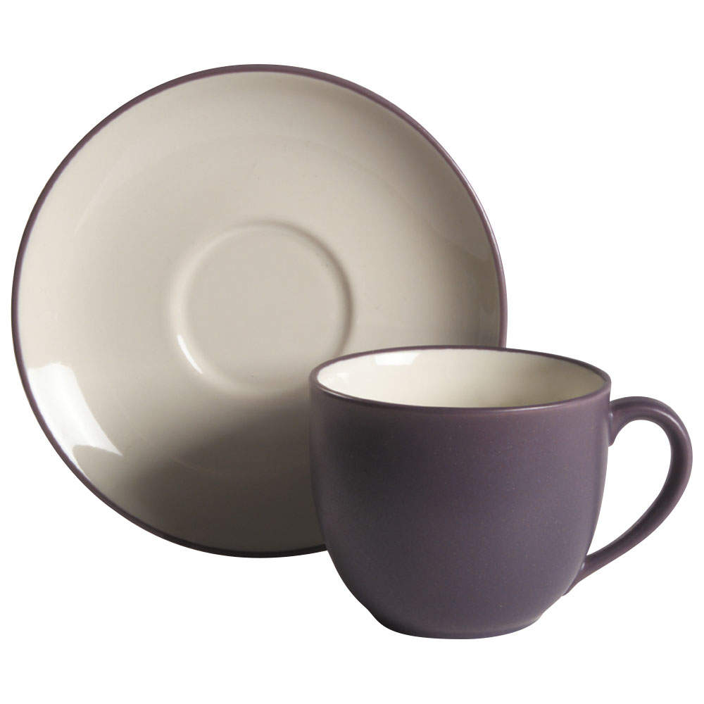 Colorwave Purple Flat Cup & Saucer Set by Noritake-1