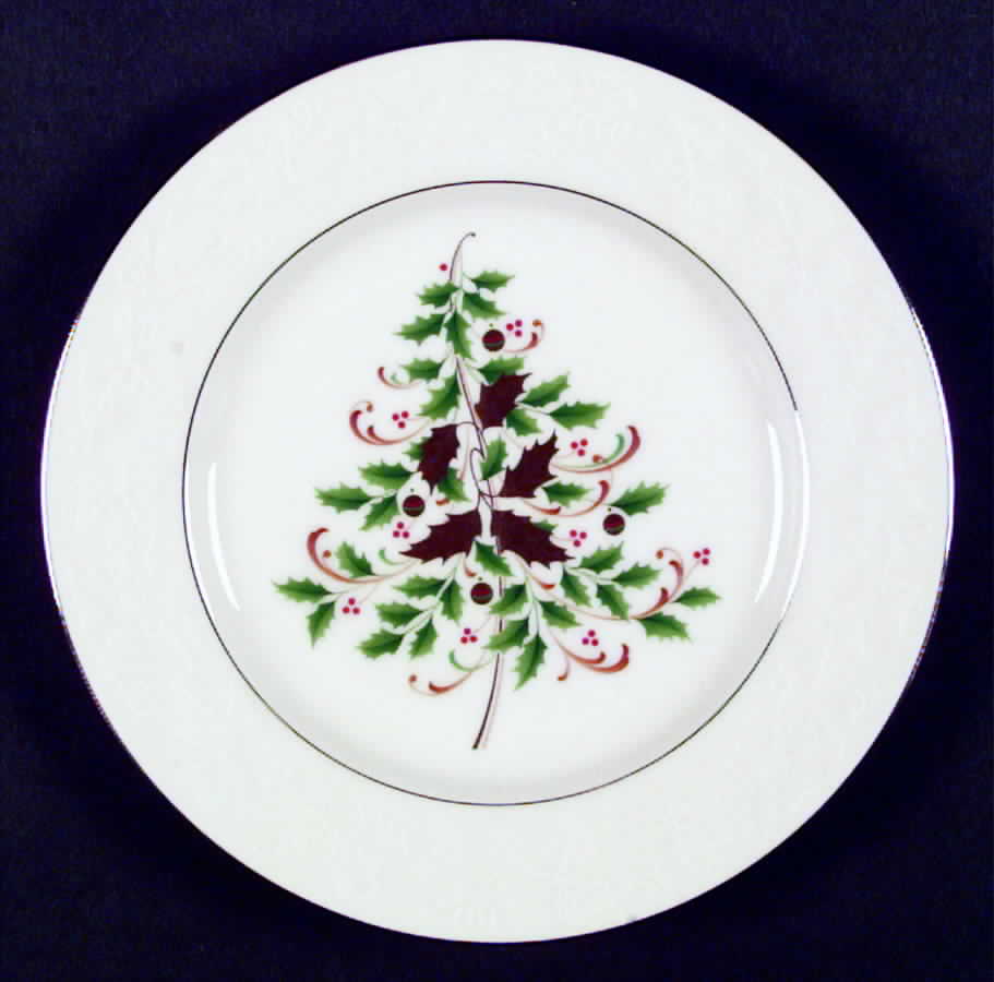 Halls of Ivy Platinum Holiday Salad Plate by Noritake-1