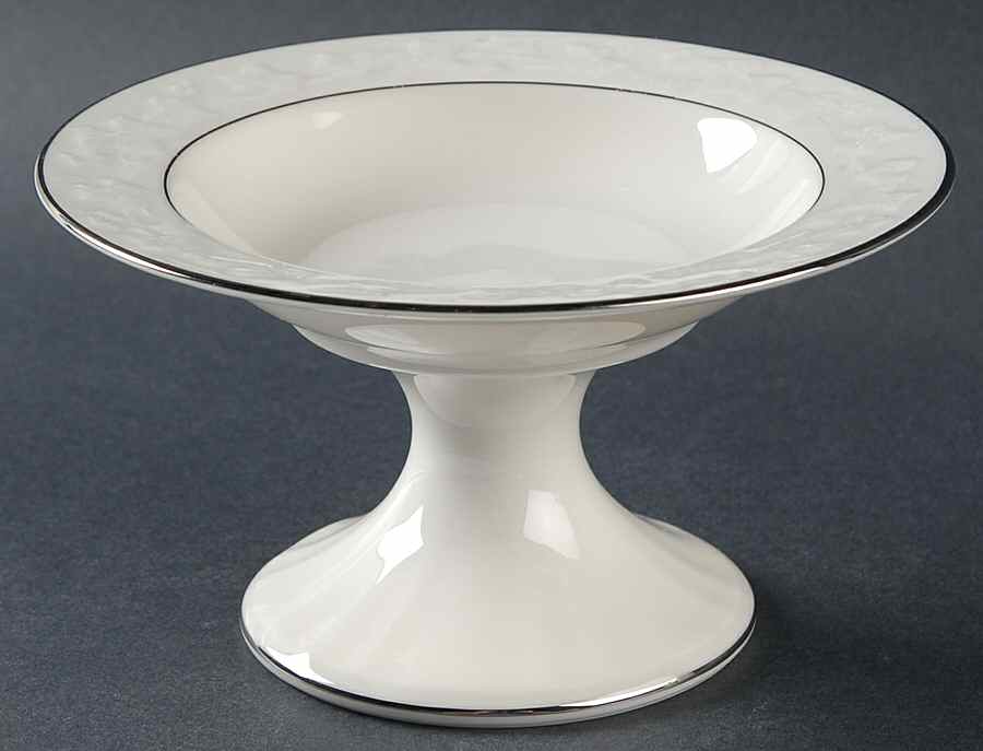 Halls of Ivy Platinum Round Compote (Height X Width) by Noritake-1