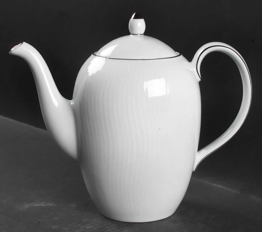 Pacific Hill Platinum Tea/Coffee Pot & Lid by Noritake-1