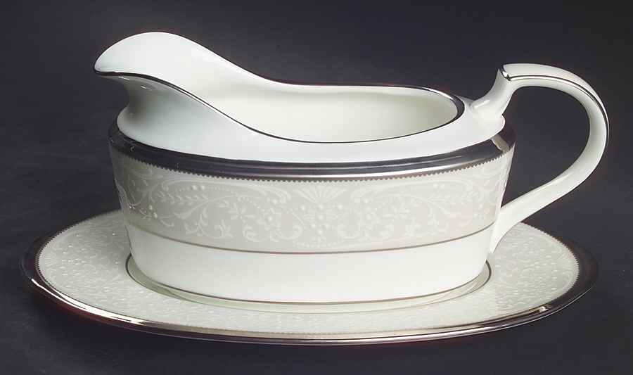 Silver Palace Gravy Boat & Underplate (Relish/Butter) by Noritake-1