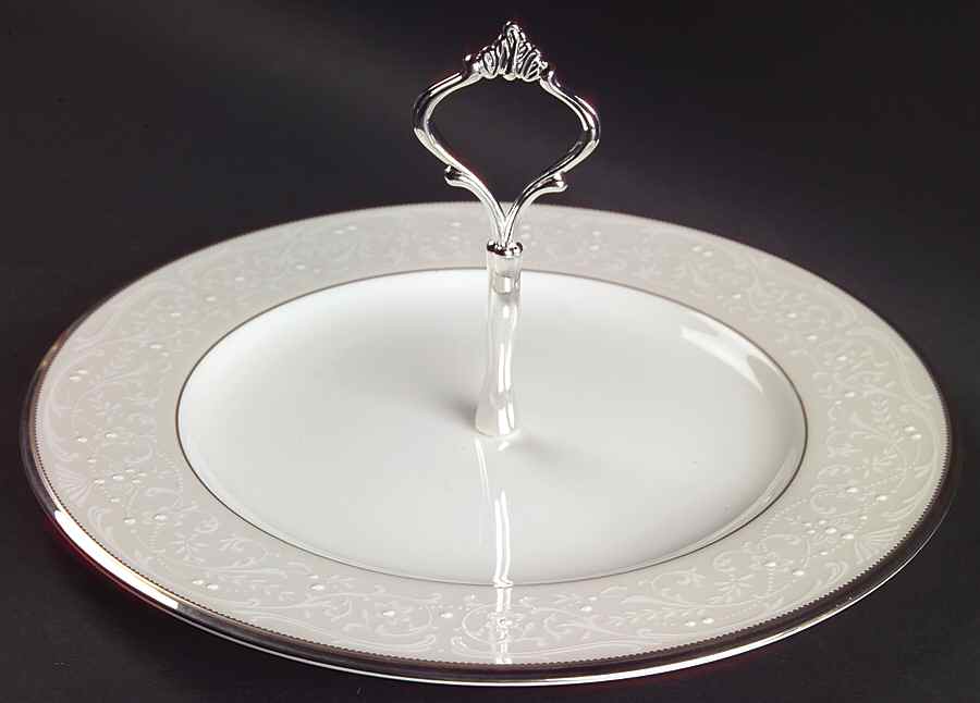 Silver Palace Round Serving Plate with Handle (DP) by Noritake-1