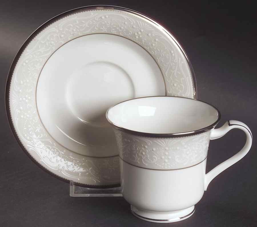 Silver Palace Footed Cup & Saucer Set by Noritake-1