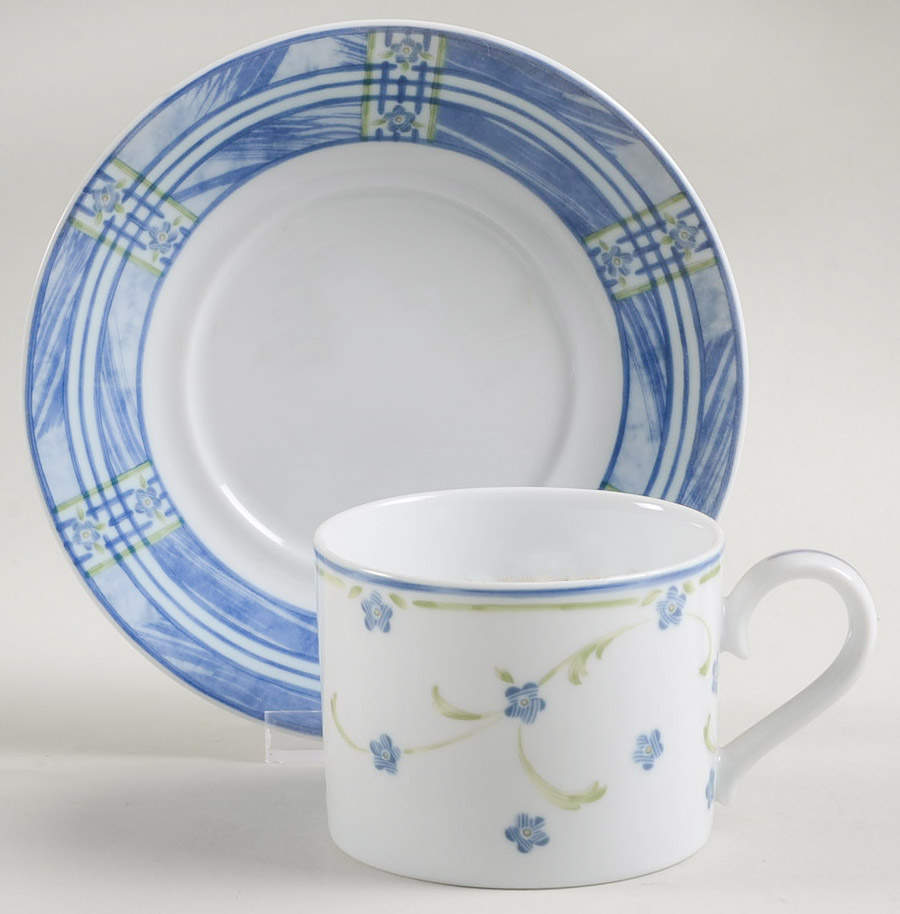 Spanish Flowers Flat Cup & Saucer Set by Noritake-1