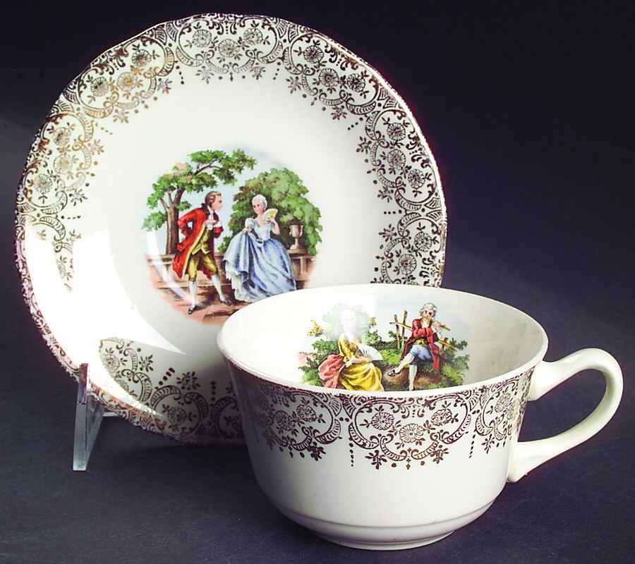 Royal Colonial Flat Cup & Saucer Set by Nasco China (USA)-1