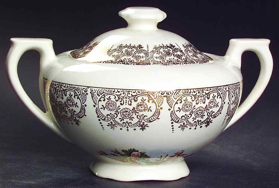 Royal Colonial Sugar Bowl & Lid by Nasco China (USA)-1