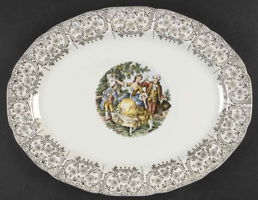 Royal Colonial 13" Oval Serving Platter by Nasco China (USA)-1