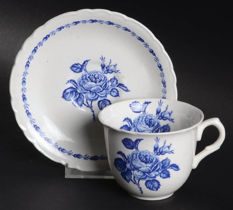 Blue Rose Flat Cup & Saucer Set by Newport-1