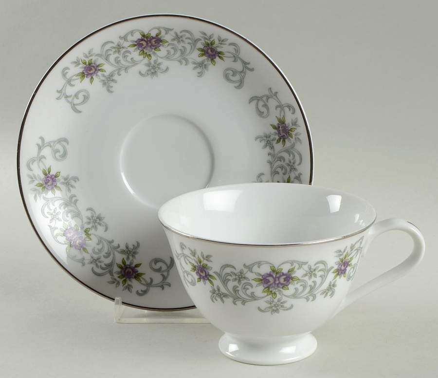 Rosanne Footed Cup & Saucer Set by Norleans-1