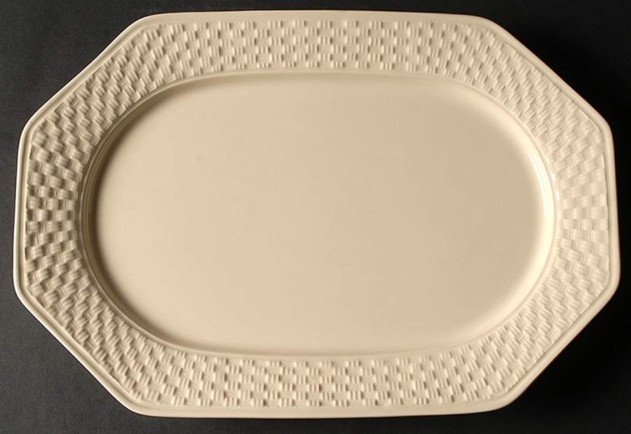 Rattan 14" Oval Serving Platter by Nautica-1