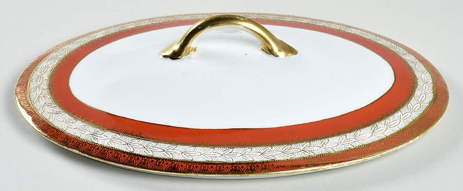 33900 Red Lid for Oval Vegetable by Noritake-1