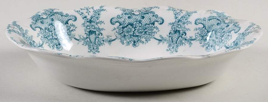 Monarch Blue Green 9" Oval Vegetable Bowl by New Wharf-1