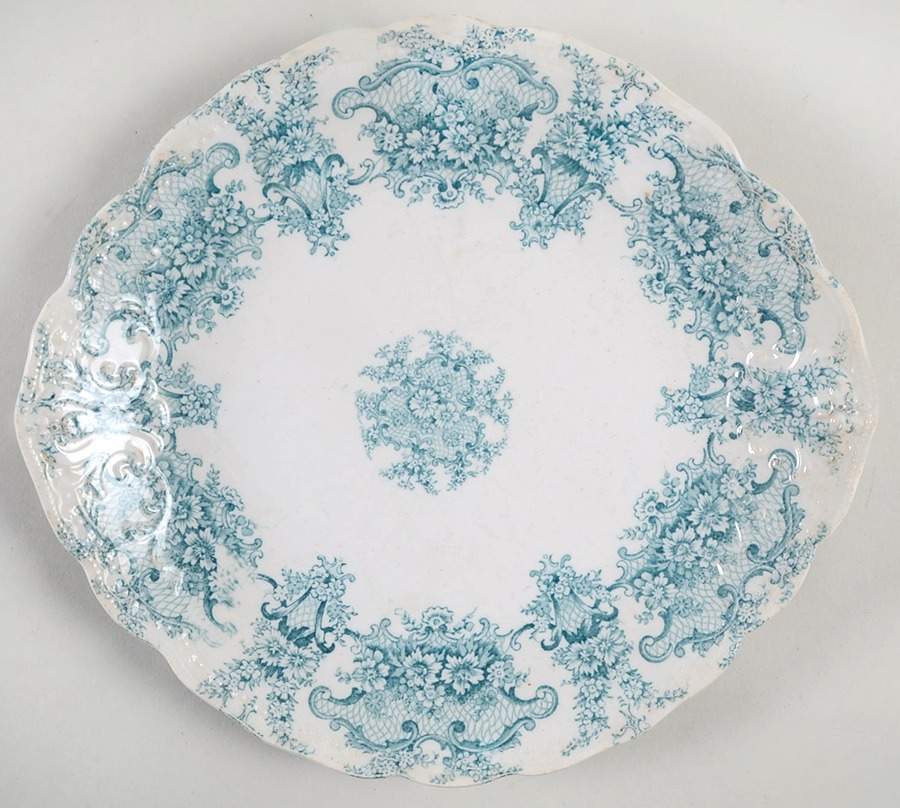 Monarch Blue Green Handled Cake Plate by New Wharf-1