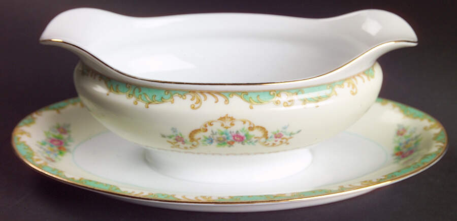 N1087 Gravy Boat with Attached Underplate by Noritake-1