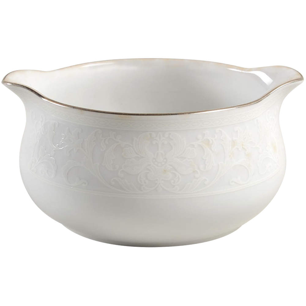 White Lace Platinum Round Gravy Boat by Nikko-1