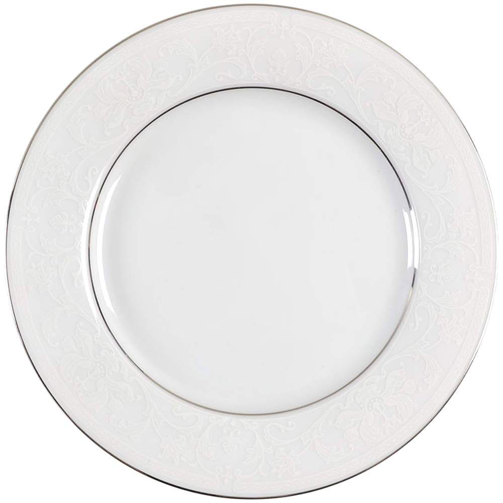 White Lace Platinum Bread & Butter Plate/Gravy Underplate by Nikko-1