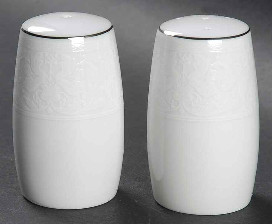 White Lace Platinum Salt & Pepper Set by Nikko-1