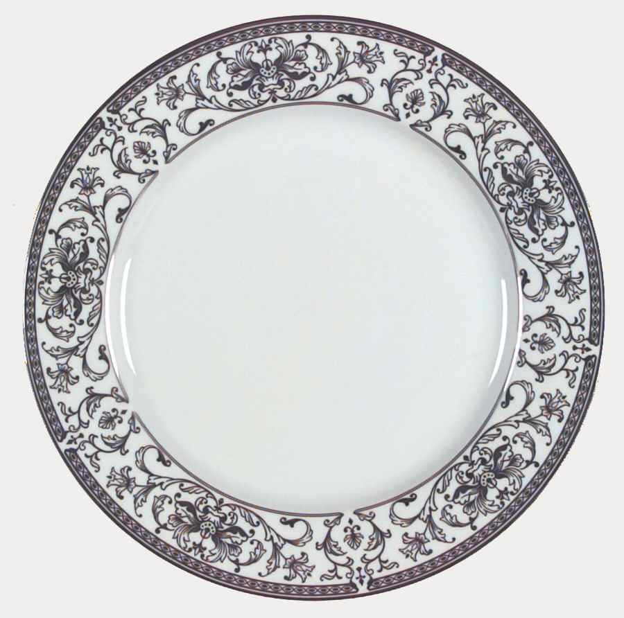 White Lace Platinum Accent Luncheon Plate by Nikko-1