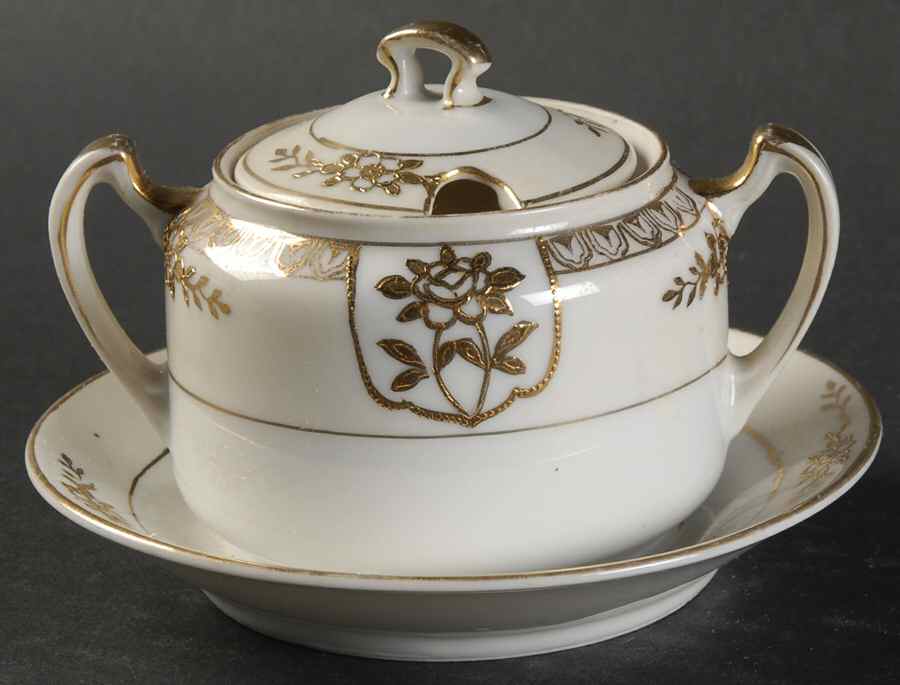 N1097 Mustard with Lid & Attached Underplate by Noritake-1