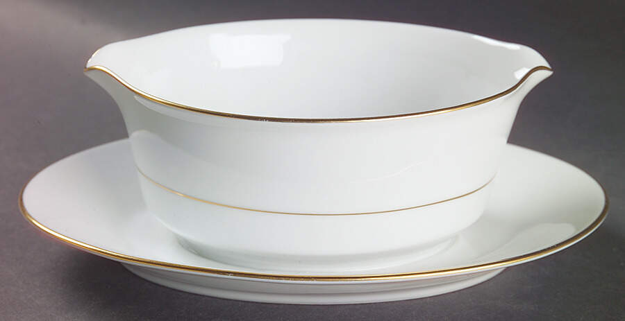 Regency Gold Gravy Boat with Attached Underplate by Noritake-1