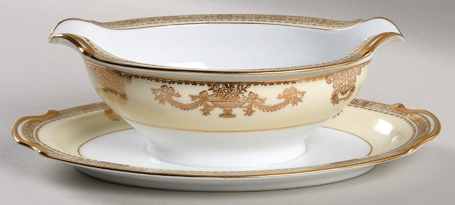 Goldana Gravy Boat with Attached Underplate by Noritake-1