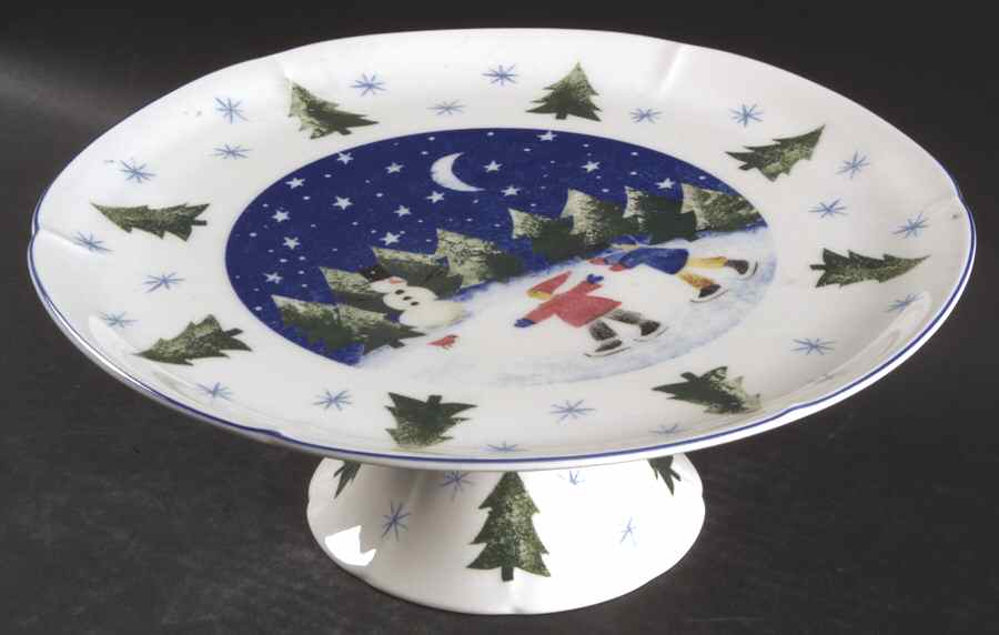 Winter Wonderland 11" Diameter Pedestal Cake Stand by Nikko-1
