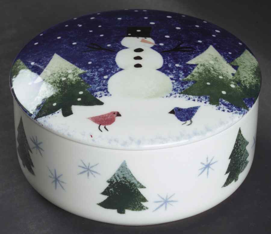Winter Wonderland Round Bon Bon & Lid by Nikko-1