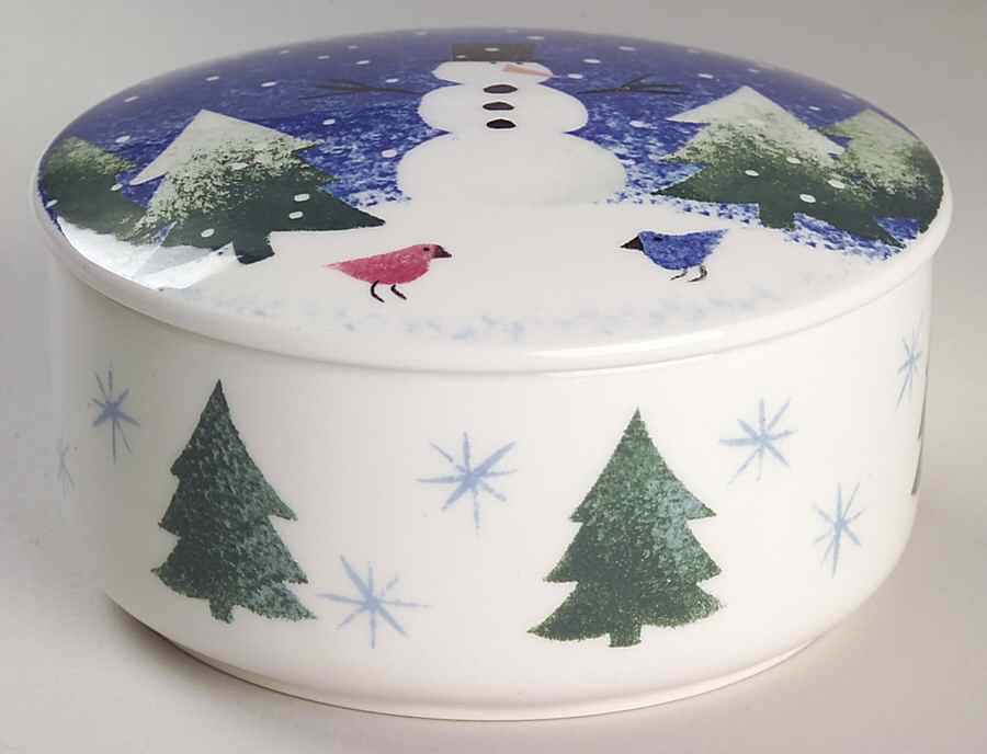 Winter Wonderland 4" Round Bon Bon & Lid by Nikko-1
