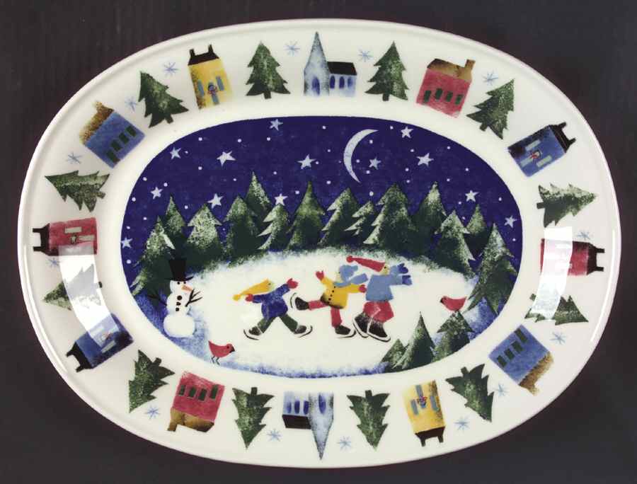 Winter Wonderland 14" Oval Serving Platter by Nikko-1