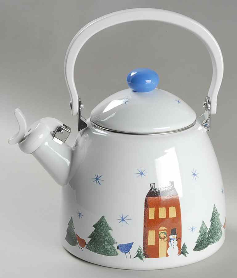 Winter Wonderland Metal Whistler Kettle & Lid by Nikko-1