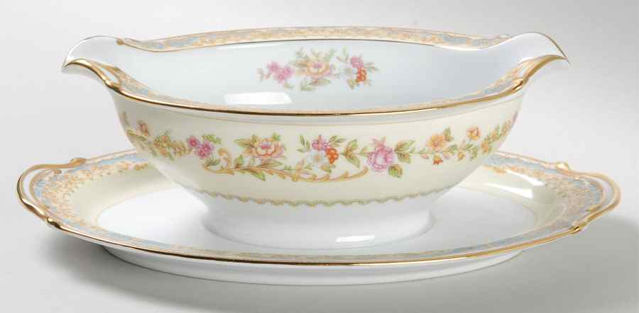 Goyel-Goyen Gravy Boat with Attached Underplate by Noritake-1