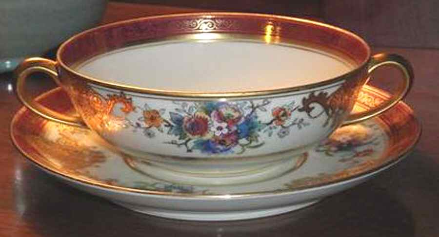 N1145 Footed Cream Soup Bowl & Saucer Set by Noritake-1