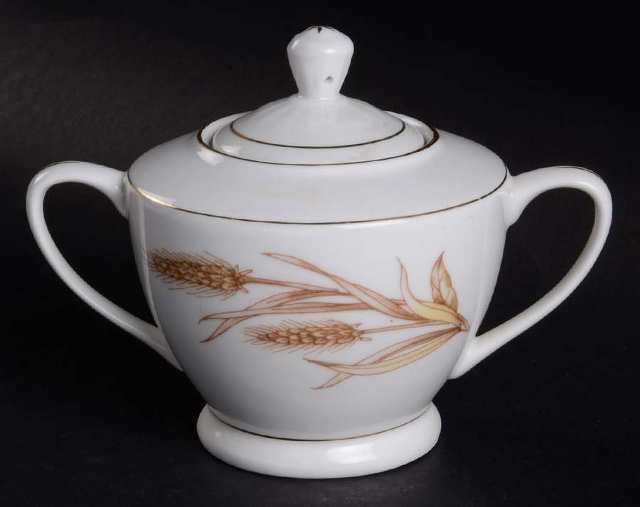Winter Wheat Sugar Bowl & Lid by China (Made in China)-1