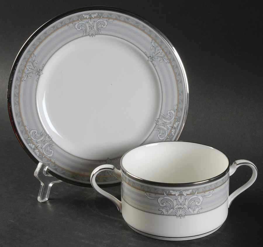 Madison Court Cream Soup Bowl & Bread Plate/Saucer Set by Noritake-1