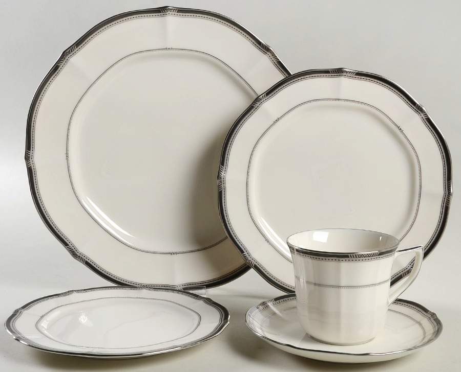 Gilded Platinum 5 Piece Place Setting by Noritake-1
