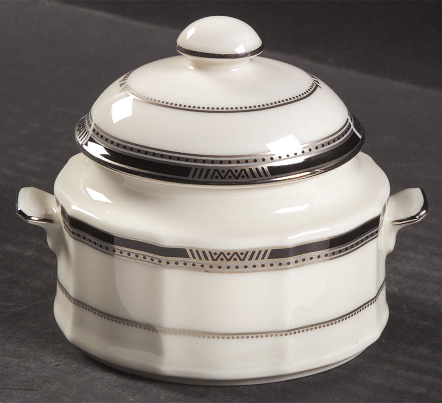 Gilded Platinum Sugar Bowl & Lid by Noritake-1