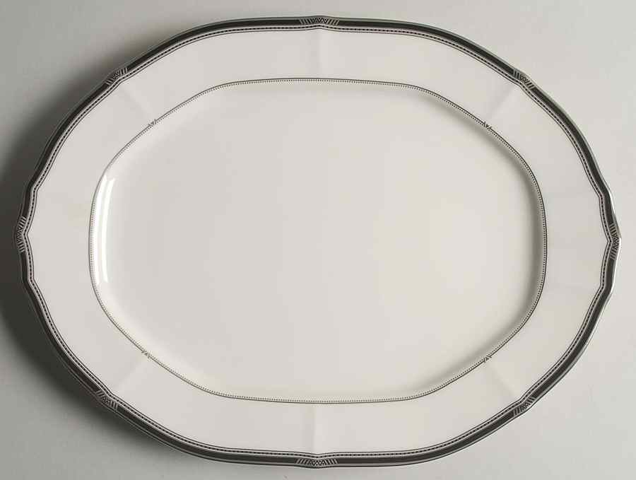 Gilded Platinum 14" Oval Serving Platter by Noritake-1