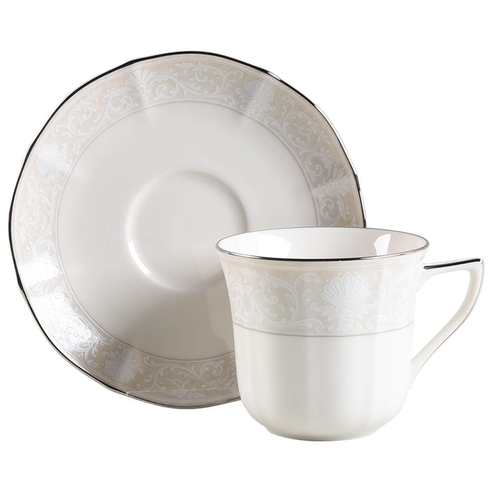 Imperial Lace Flat Cup & Saucer Set by Noritake-1