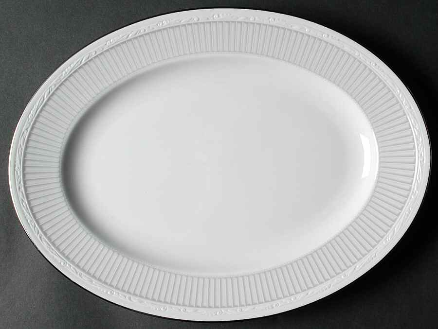 Sheridan Platinum 13" Oval Serving Platter by Noritake-1