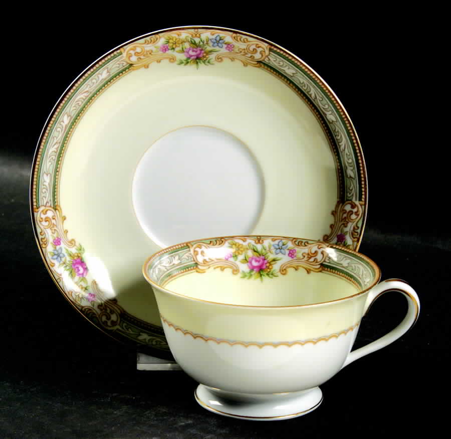 Lynbrook (4724 & NO #) Footed Cup & Saucer Set by Noritake-1